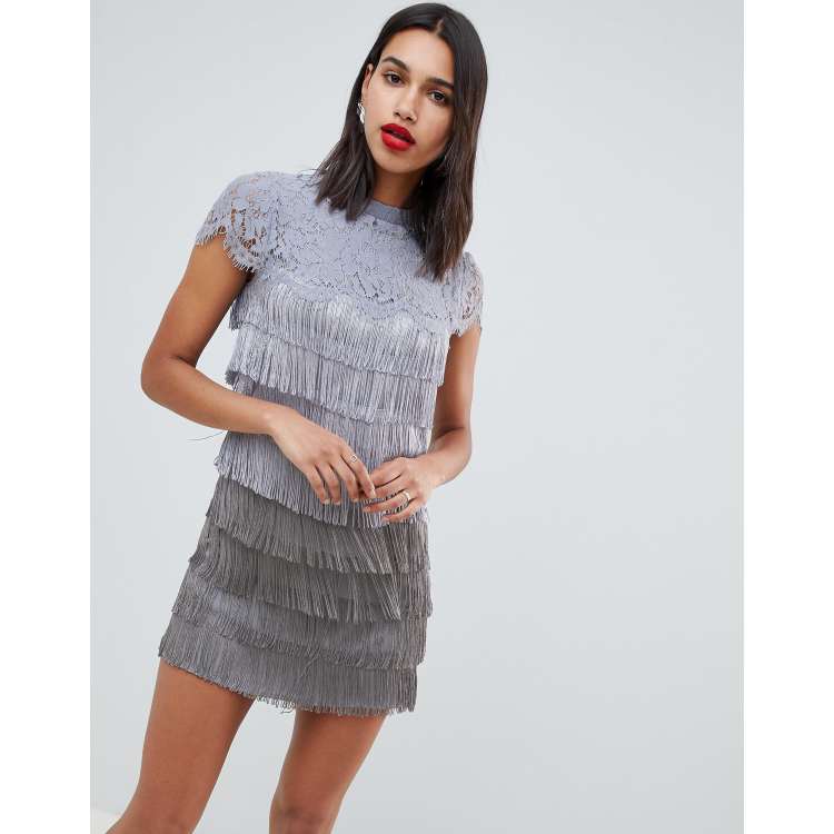 Oasis lace and cheap fringe dress