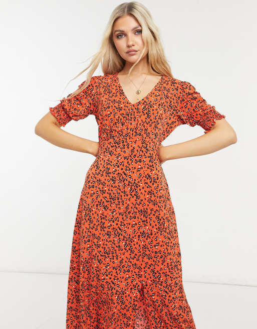 Oasis red animal print dress sale