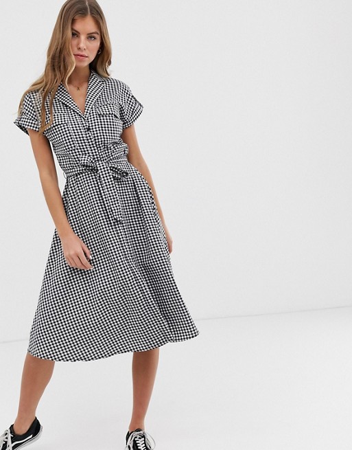 Oasis shirt dress with belt in gingham