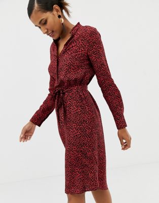 red black leopard print dress