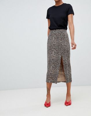 leopard skirt with split