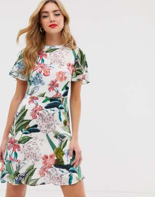 tropical skater dress