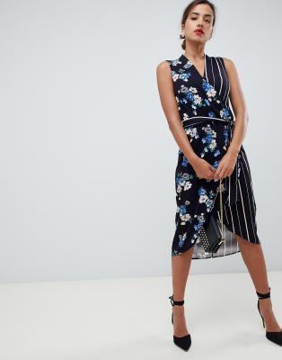 oasis floral wrap dress