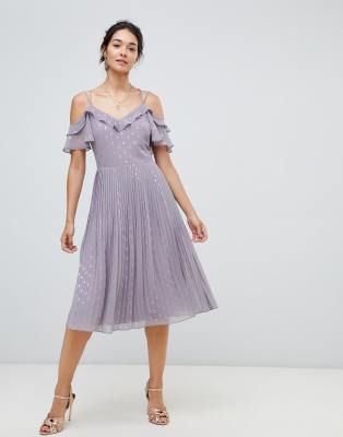 oasis grey pleated dress