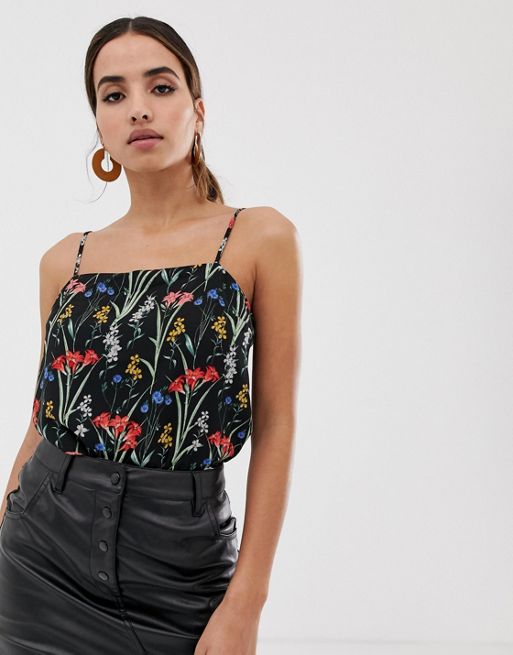 Oasis square neck cami in floral print | ASOS