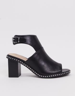 open toe studded heels