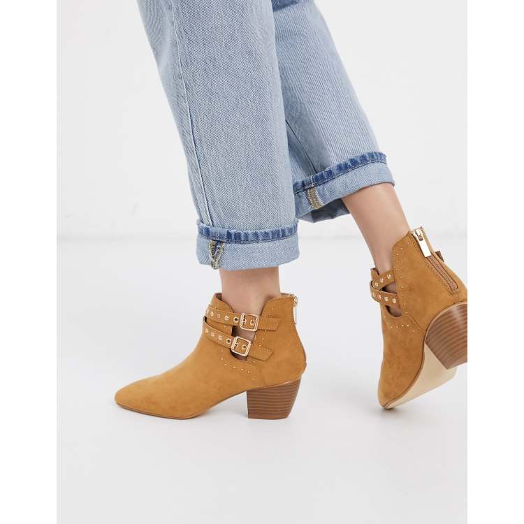 Tan store cutout booties