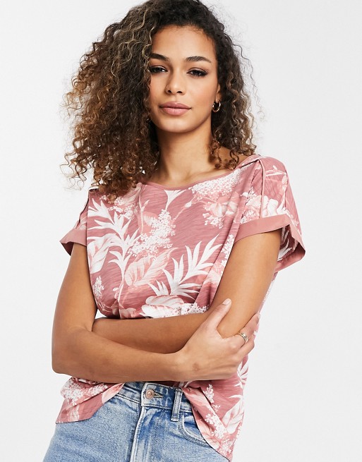 Oasis tropical print t-shirt in pink