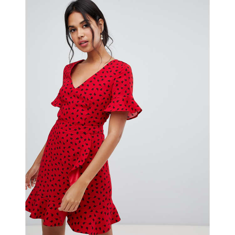 Oasis red deals tea dress