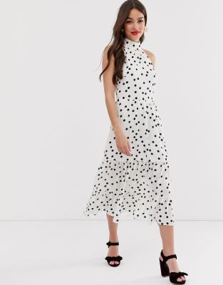 oasis black and white polka dot dress