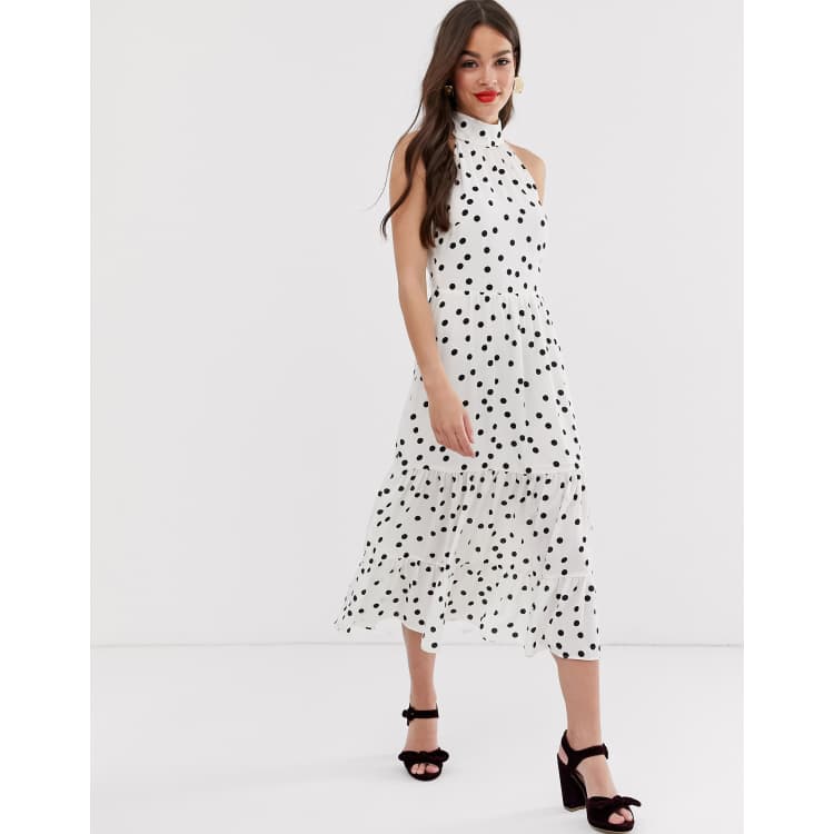 Oasis black and cheap white spot dress