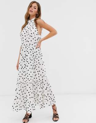 oasis polka dot midi dress