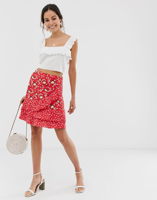 Ditsy tiered skirt on sale oasis