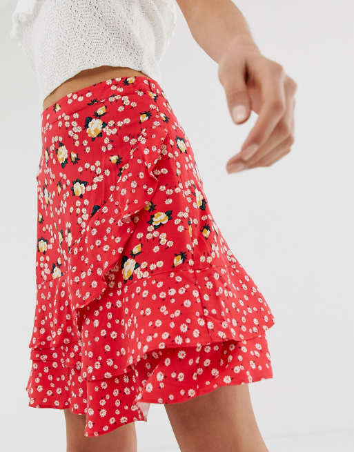 Ditsy tiered skirt oasis store