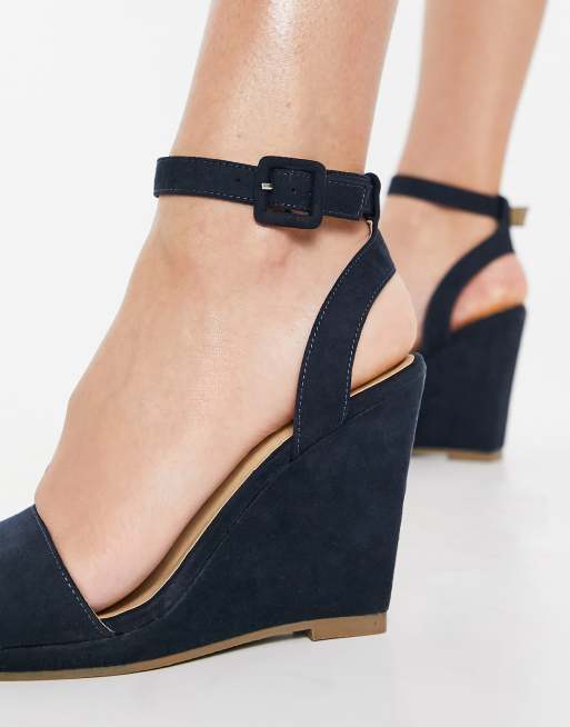 Faux suede sale wedges