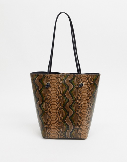 Oasis tote bag in snake print
