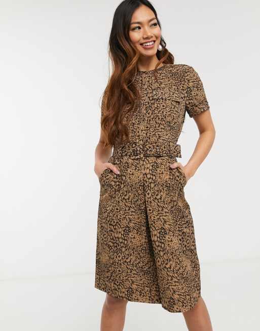 Oasis leopard clearance midi shirt dress