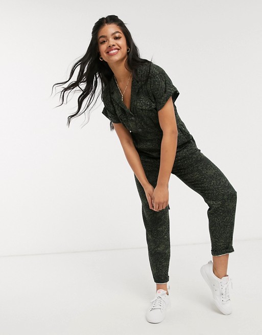 Oasis utility jumpsuit in camo