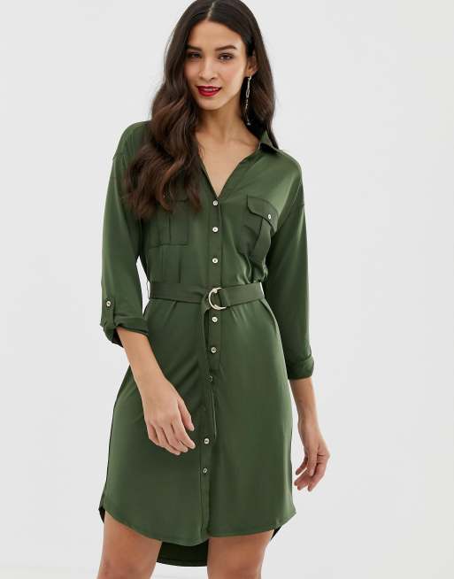 Khaki utility shirt store dress