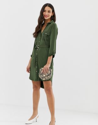 oasis green shirt dress