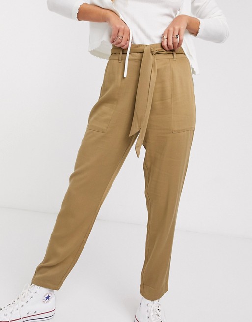 Oasis utility trousers in camel