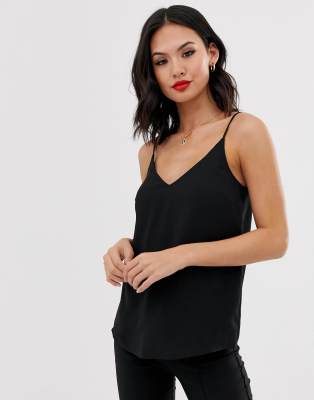 black v neck cami