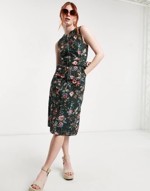 Oasis - Vestito multicolore con cerniera lampo