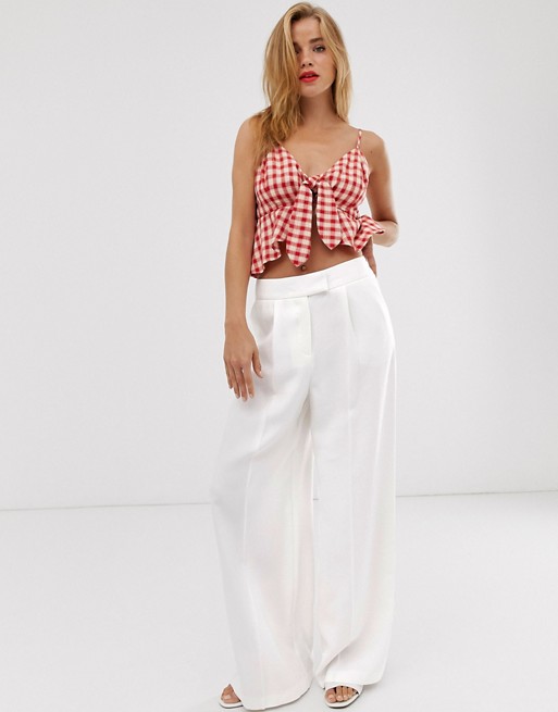Oasis wide leg trousers in white