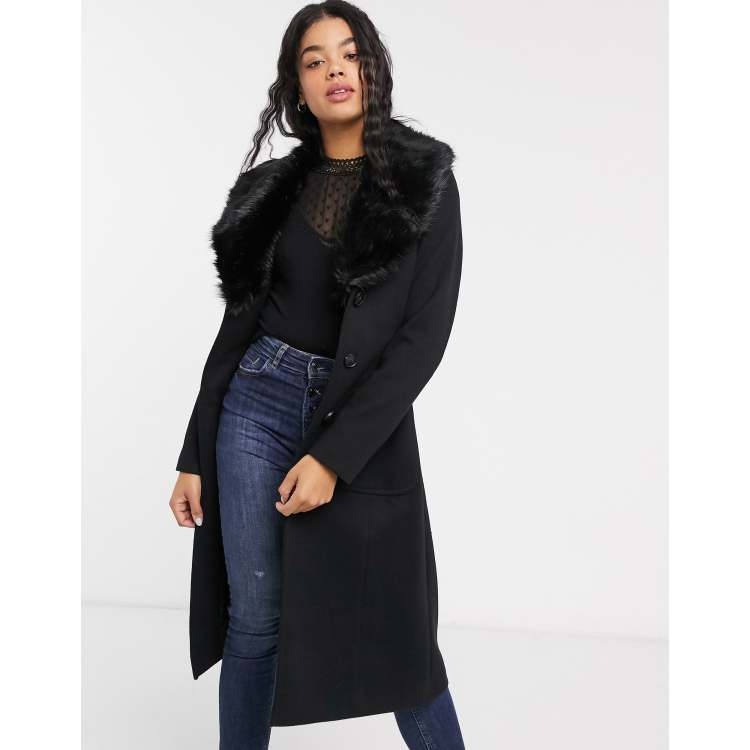 Oasis black faux hot sale fur jacket