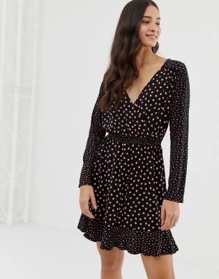 oasis heart wrap dress