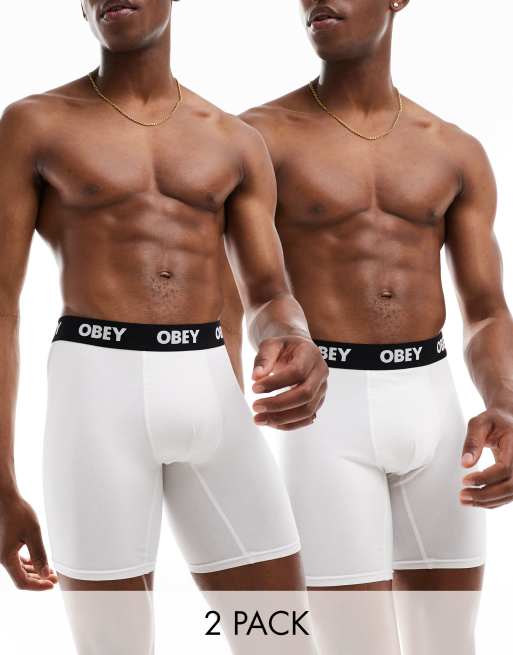 Obey – 2er-Pack Boxershorts in Weiß