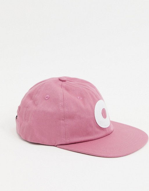 Obey 6 panel strapback cap in pink