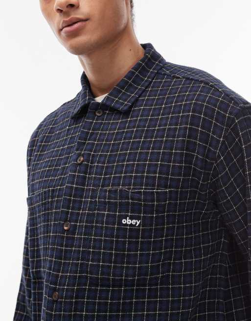 Obey - Adams - Chemise en flanelle à manches longues - Bleu marine et blanc, 4 de 5