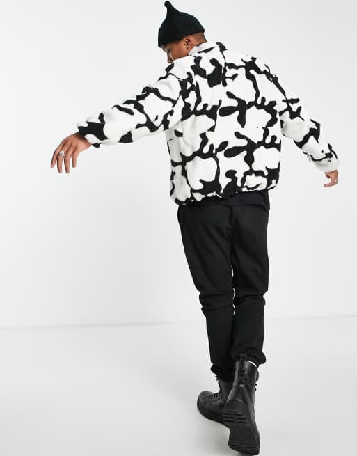 Obey adamson reversible sherpa jacket black, 3 of 4