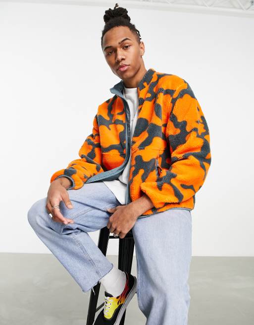 Obey – Adamson – Wendejacke in Grau mit Kunstfell