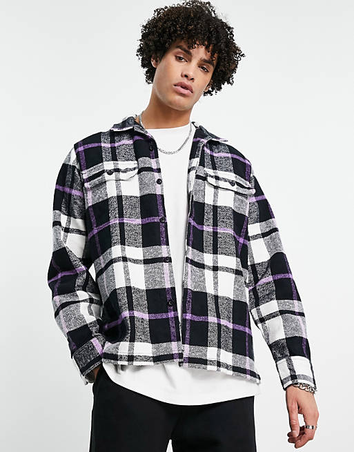  Obey advert check shirt in black 