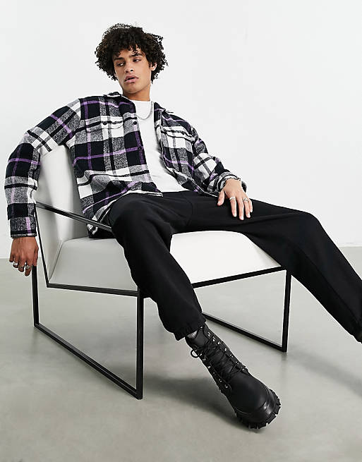  Obey advert check shirt in black 