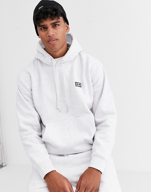 Obey All Eyez II hoodie with small logo in grey