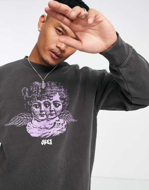 Obey - Angel Vision - Sort sweatshirt