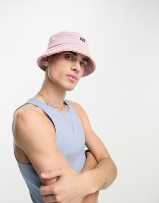 Obey anno bucket hat in pink and blue