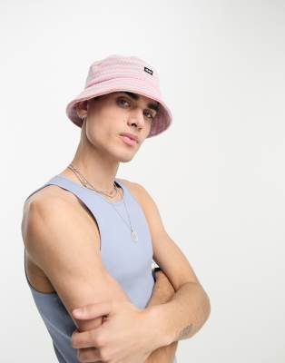 Obey Obey anno bucket hat in pink and blue