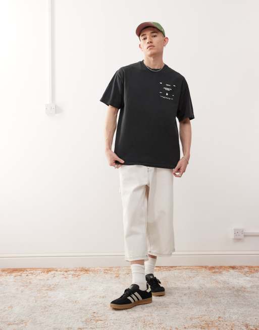 Obey around the globe graphic t-shirt with back print in pigment true vintage black