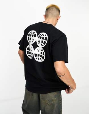 Obey Obey around the world t-shirt in black