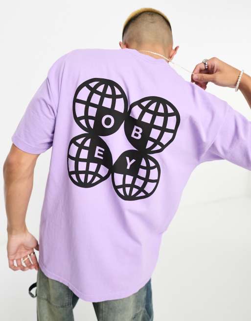 Obey Around the World t-shirt in purple