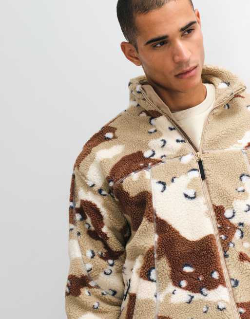 OBEY Axis Deset Jacke mit Camouflage-Print und Sherpa-Futter zum Durchzippen in Multi, 3 von 5