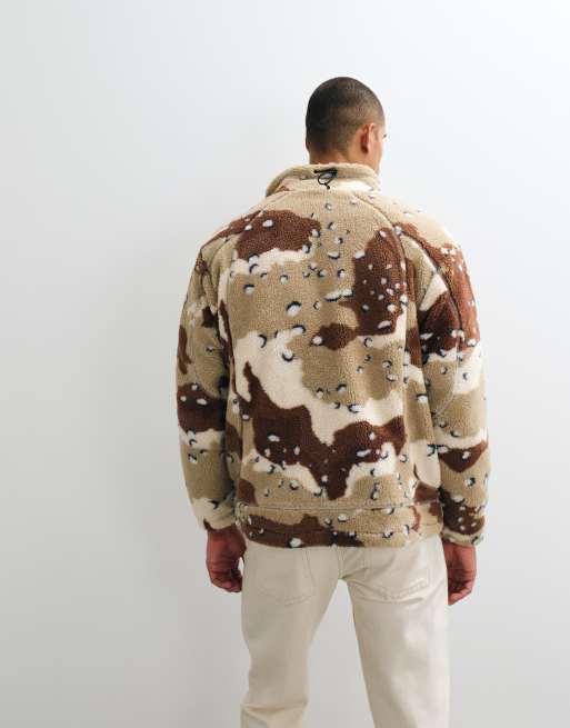 OBEY Axis veste zippée sherpa à imprimé camouflage multicolore, 4 de 5