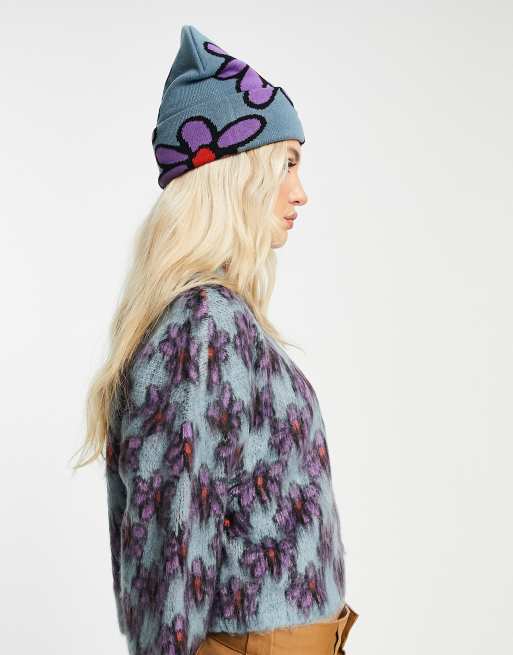 obey flower beanie