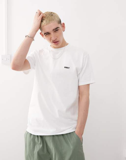 Obey – Biały T-shirt z nadrukiem „Cosmic Noise” na plecach, 3 z 4