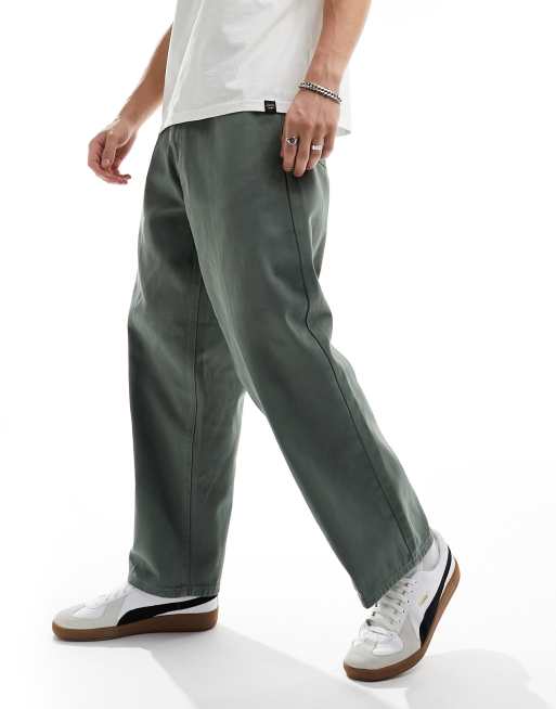 Obey - Big Wig - Baggy broek met wassing in kaki, 4 van 5