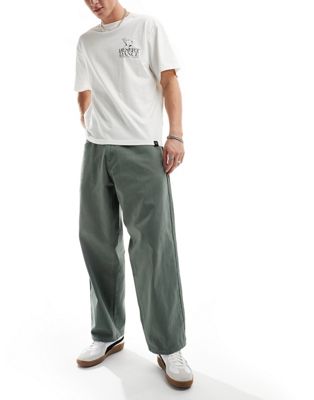 Obey big wig baggy trouser in washed khaki